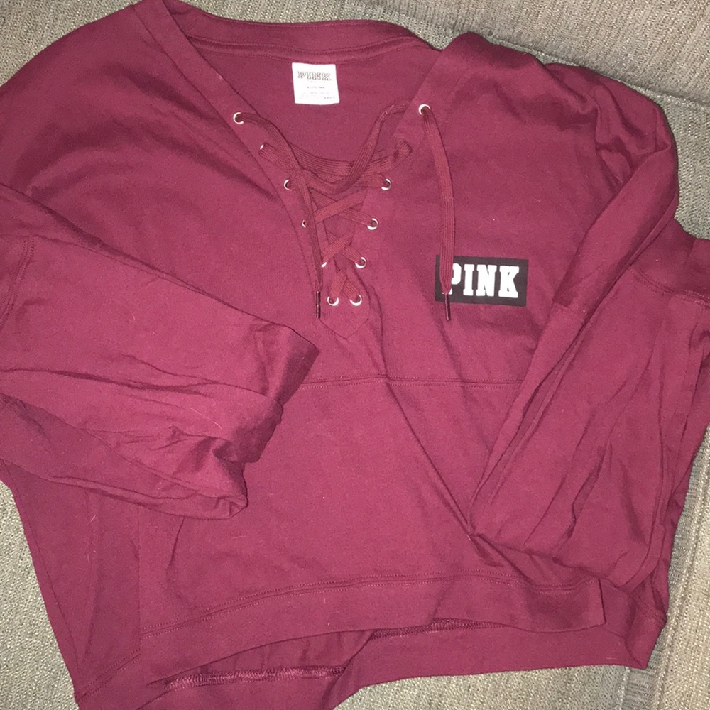 Burgundy  crop long sleeved